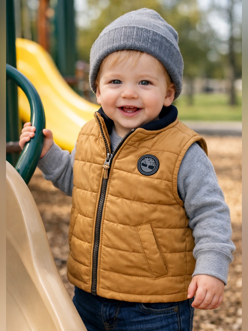 Timberland Kids - Yellow Quilted Puffer Vest - Size 18M - Excellent Condition